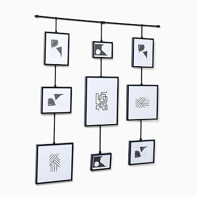 StyleWell Blue Modern Frame with White Matte Gallery Wall Picture Frames (Set of 4)