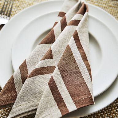 Wood Napkin Rings with Striped Design (Set of 4) - Bed Bath