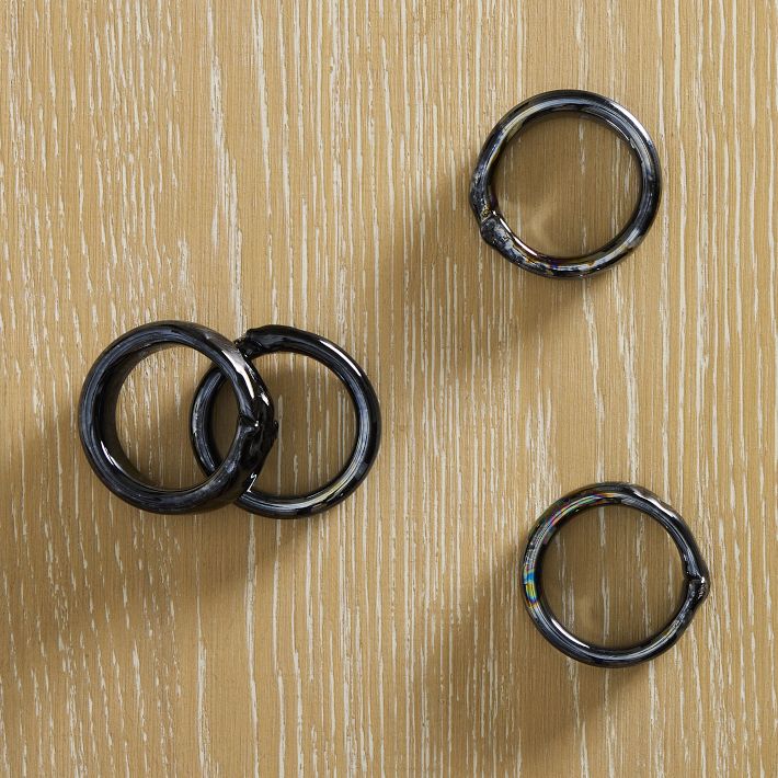 Glass Napkin Rings - Set of 4
