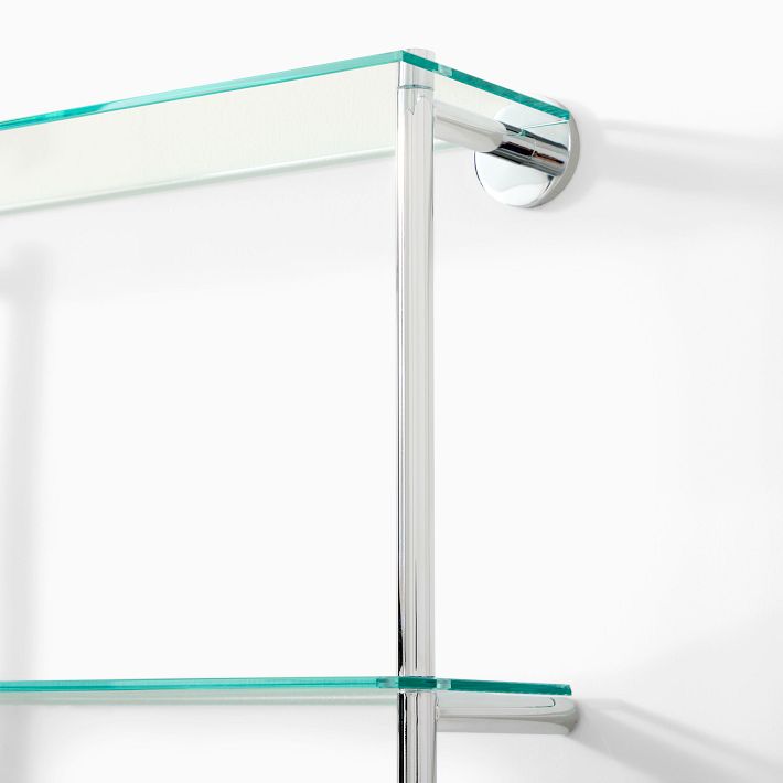 Modern Overhang Triple Glass Bathroom Shelf