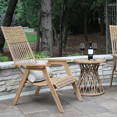 Largent teak patio chair with cushions hot sale