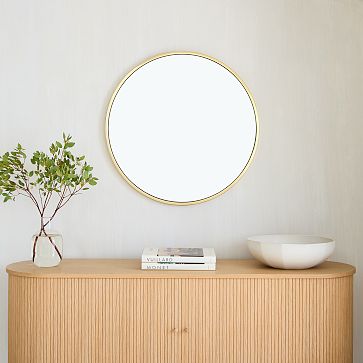 Metal Frame Round Mirror