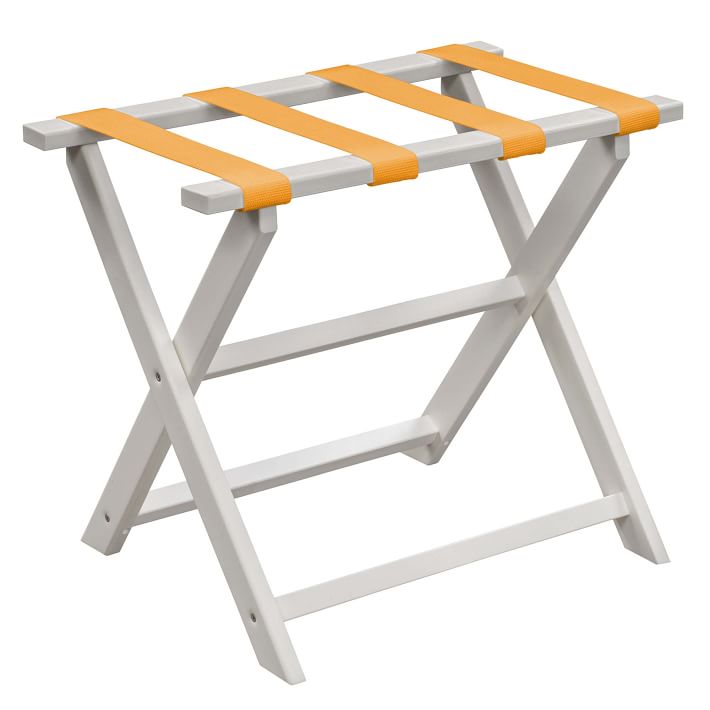 White Luggage Rack w/ Nylon Straps West Elm