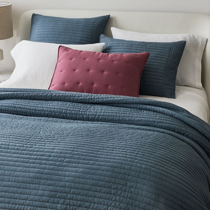 Silky TENCEL™ Pick Stitch Quilt & Shams West Elm