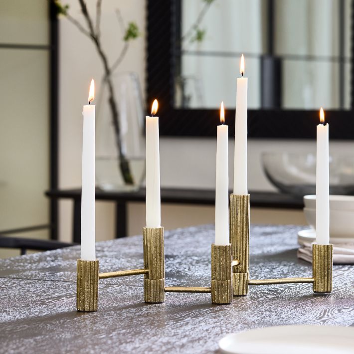Textured Metal Candle Holders West Elm