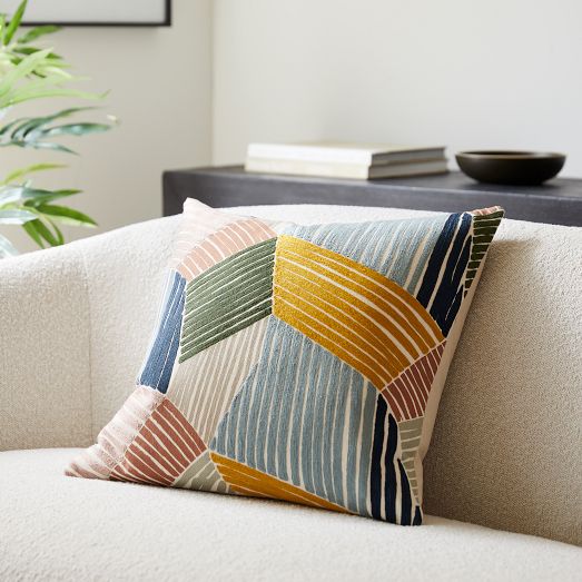 West elm white online pillows