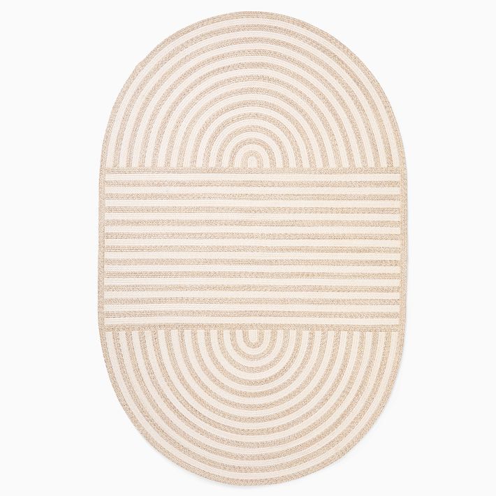 Striped Oblong Indoor/Outdoor Rug