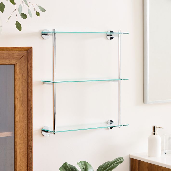 Modern Overhang Triple Glass Bathroom Shelf West Elm