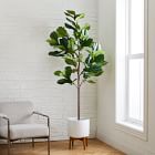 Faux Fiddle Leaf Fig Tree & Mid-Century Turned Wood Leg Planter Bundle ...