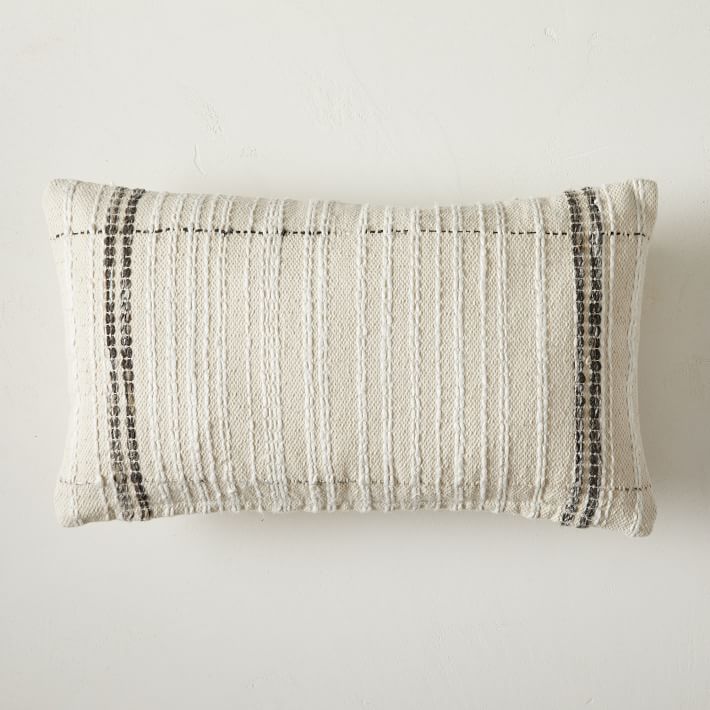 Mixed Border Stripe Lumbar Pillow Cover West Elm