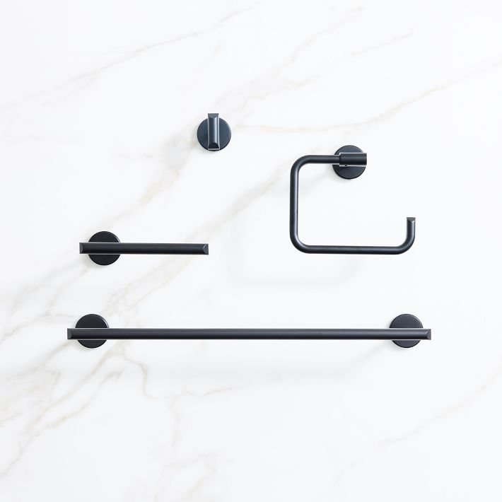 Modern Overhang Bathroom Hardware - Matte Black