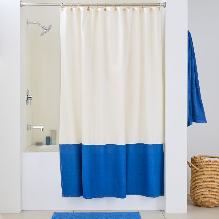 Colorblock Canvas Shower Curtain
