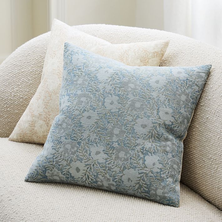 Overdyed Blue Floral Pillow
