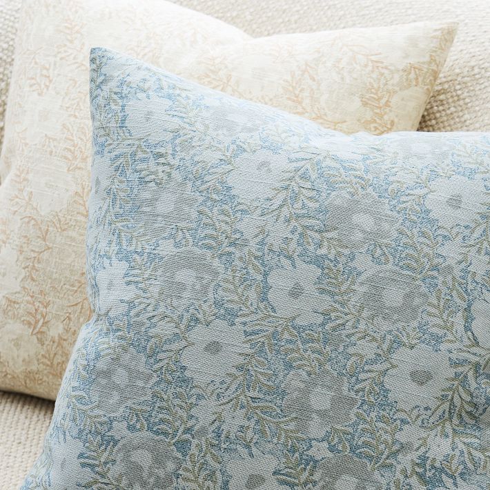 Overdyed Blue Floral Pillow