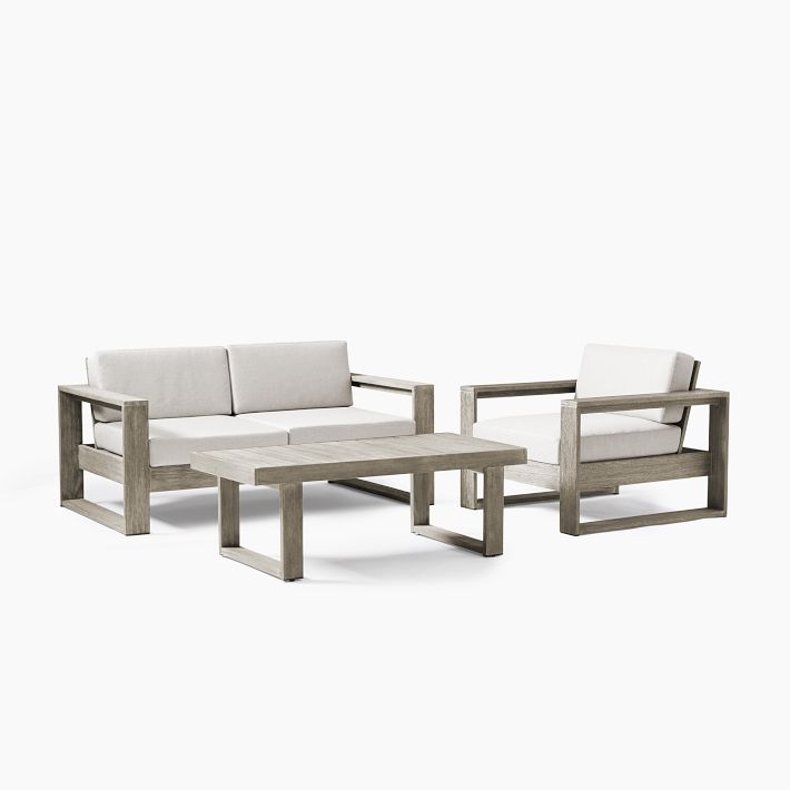 Portside Outdoor Sofa (65"), Lounge Chair & Coffee Table Set