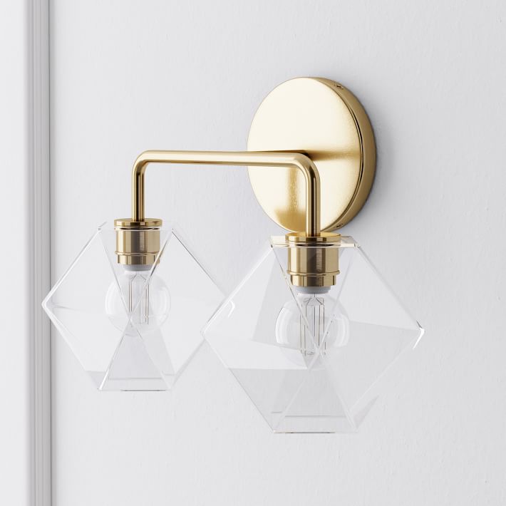 Sculptural 2-Light Faceted Sconce | West Elm