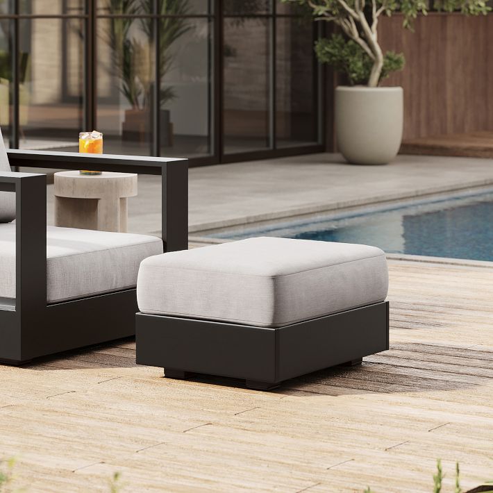 Telluride Aluminum Outdoor Ottoman | West Elm