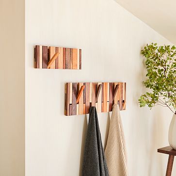Wall Wood Hook Self-adhesive Round Key Coat Towel Hook Hanger for
