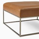 Box Frame Square Leather Ottoman