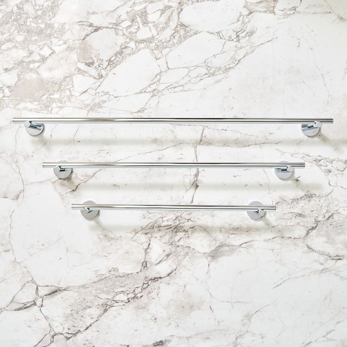 Modern Overhang Bath Hardware - Chrome, Bathroom Hardware