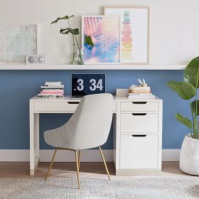 Flat deals white desk