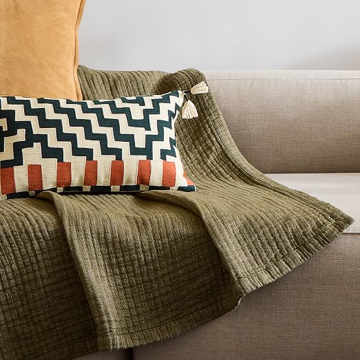 Linen Cotton Solid Throw | West Elm
