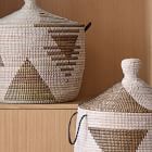 Graphic Millet Lidded Baskets - Black &amp; White