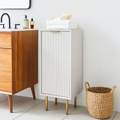 Bathroom linen storage on sale floor cabinet