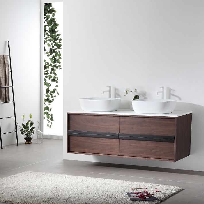 Abbington Mirrored Corner Bathroom Vanity Sink with Drawers