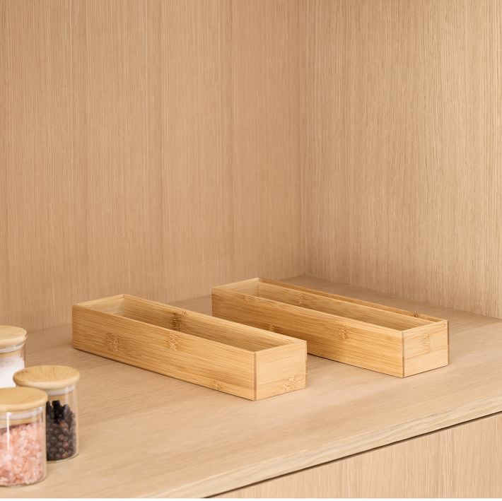 mDesign Bamboo Drawer Organizers (Set of 2)