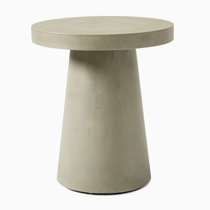 Concrete Pedestal Outdoor Round Side Table (18")