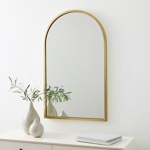 West Elm - Metal Framed Oversized Square Mirror Antique Brass Collection