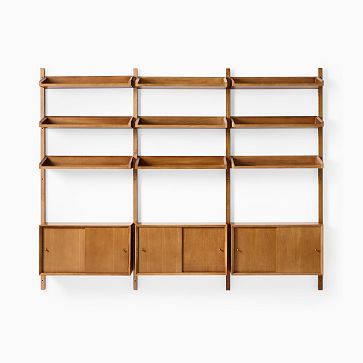 Mid-Century Modular 3-Tier Wide Shelf