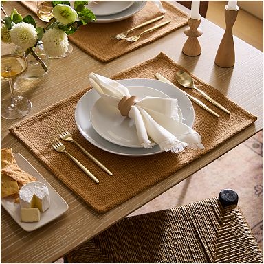 Sisal Square Rustic Placemat Black & White (sold by set of 6)
