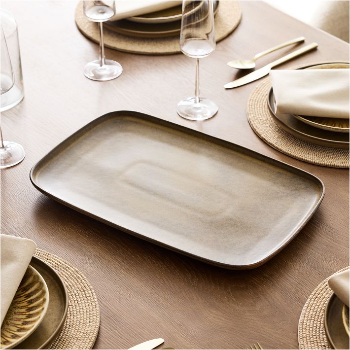 Kanto Stoneware Serving Platter (Cardamom, Extra Large)