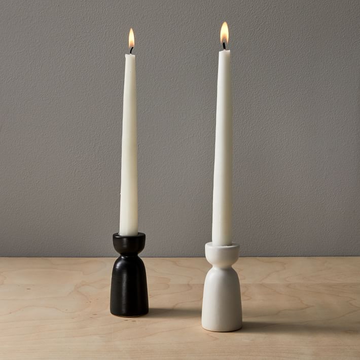 Candle Holder (Set of 2) 7 inchh, 10 inchh Ceramic