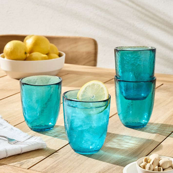 Colored Glass Tumblers, Set of 4