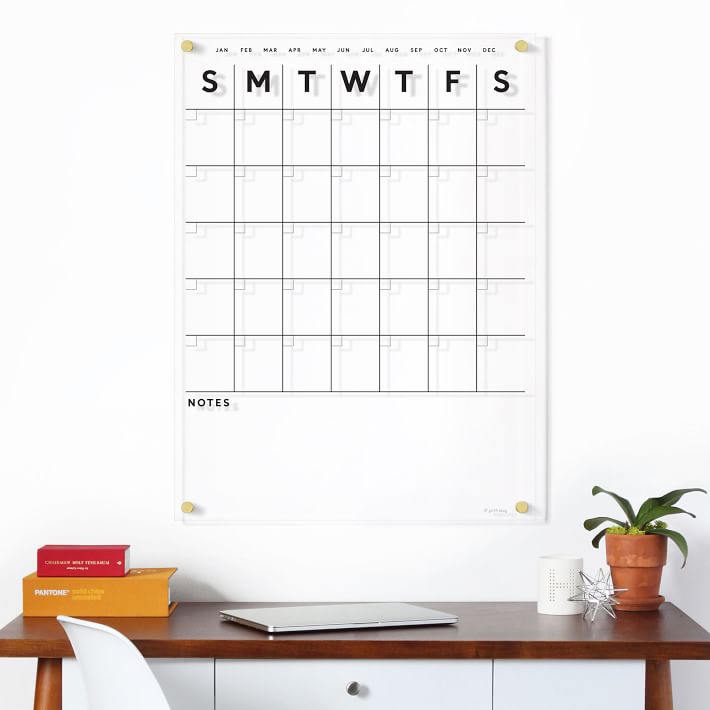 Dry Erase Acrylic Calendar with Side Notes – Girl Friday