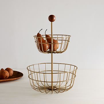 Marble Tiered Fruit Basket, Fruit Holder