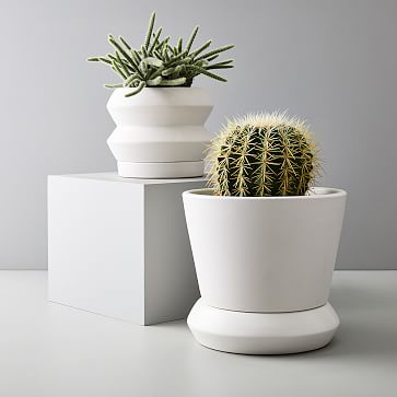 White tabletop store planter