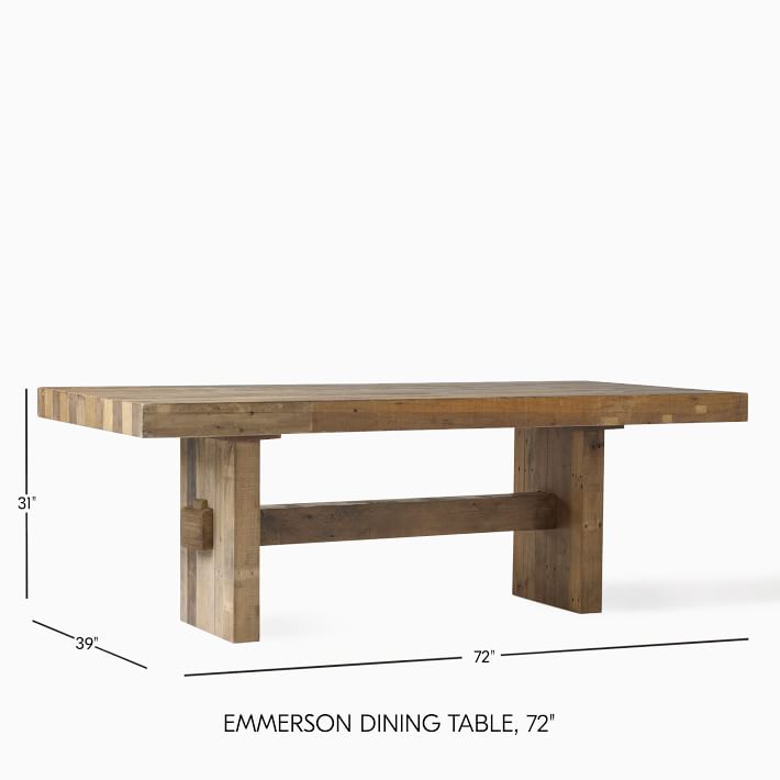 NEW MODERN rectangular dining table in reclaimed wood