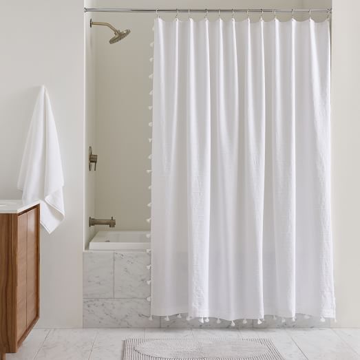 Organic Stripe Jacquard Shower Curtain West Elm