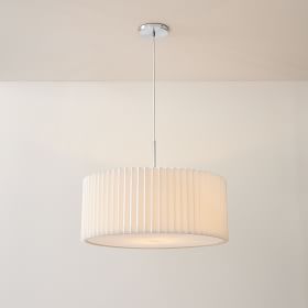 White linen sales drum pendant light