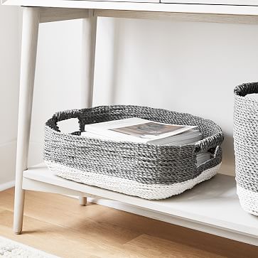 Woven Storage Baskets on wheels (Set 2)  Under Counter & Under Desk S –  Voorvet