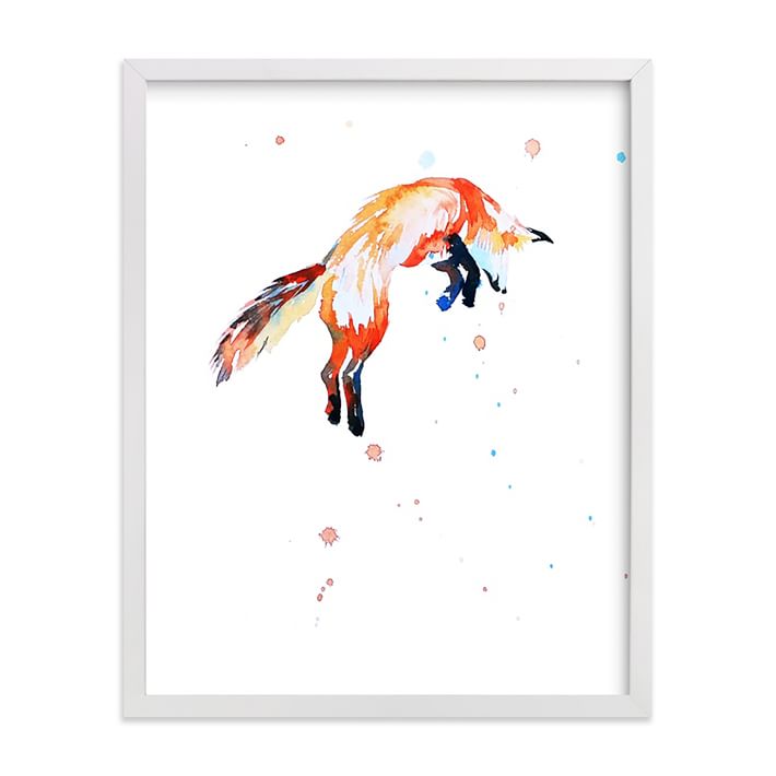 Fox Jump Framed Wall Art by Minted for West Elm
