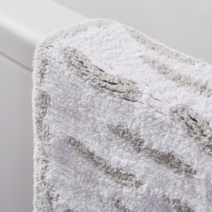 Organic Tufted Tiger Bath Mat Gray Sky West Elm