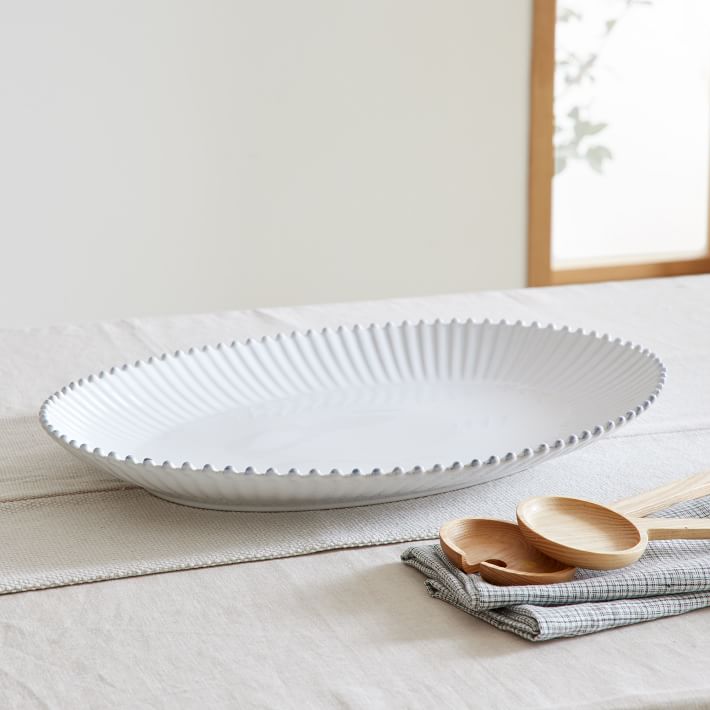 Costa Nova Pearl White Stoneware Oval Platter