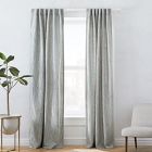 Bark Texture Shine Jacquard Curtain - Dusty Blue | West Elm