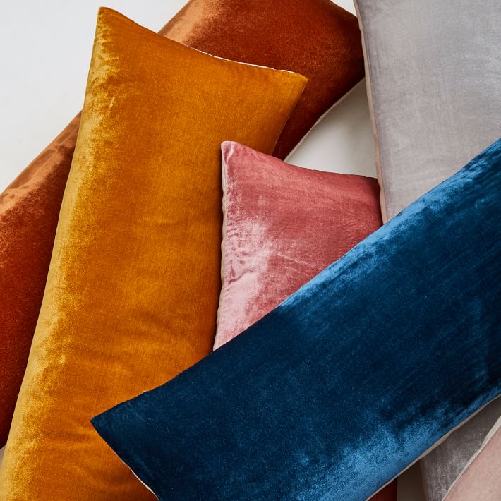 West elm round velvet pillows sale