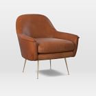 Phoebe Leather Chair - Metal Legs